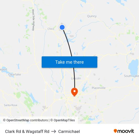 Clark Rd & Wagstaff Rd to Carmichael map