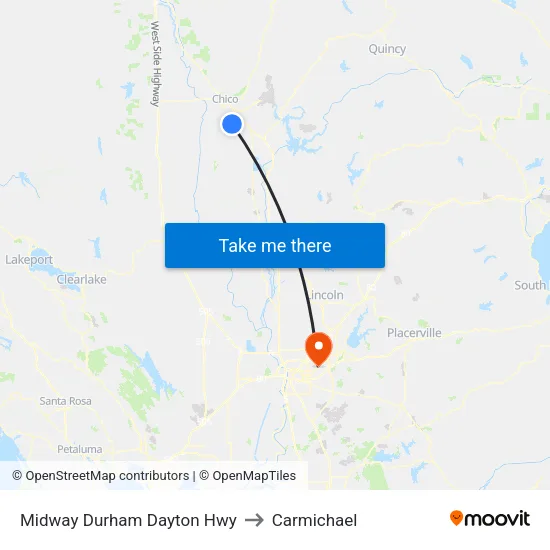 Midway Durham Dayton Hwy to Carmichael map