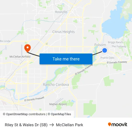 Riley St & Wales Dr (SB) to McClellan Park map