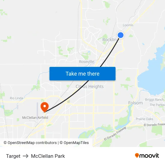 Target to McClellan Park map