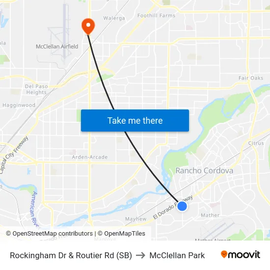 Rockingham Dr & Routier Rd (SB) to McClellan Park map