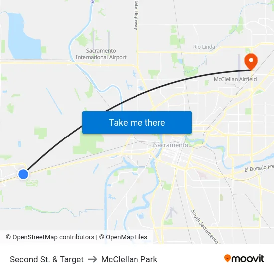 Second St. & Target to McClellan Park map