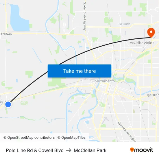 Pole Line at Halsey / Safeway (NB) to McClellan Park map
