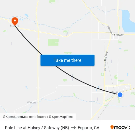 Pole Line at Halsey / Safeway (NB) to Esparto, CA map