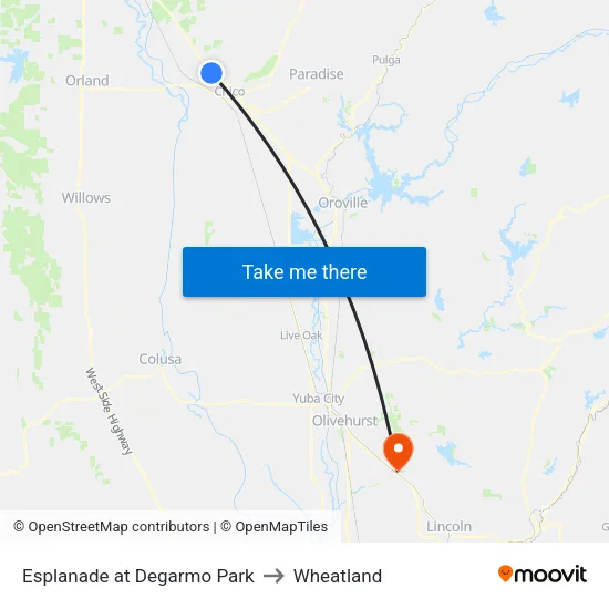 Esplanade at Degarmo Park to Wheatland map