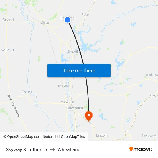 Skyway & Luther Dr to Wheatland map