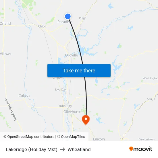 Lakeridge (Holiday Mkt) to Wheatland map