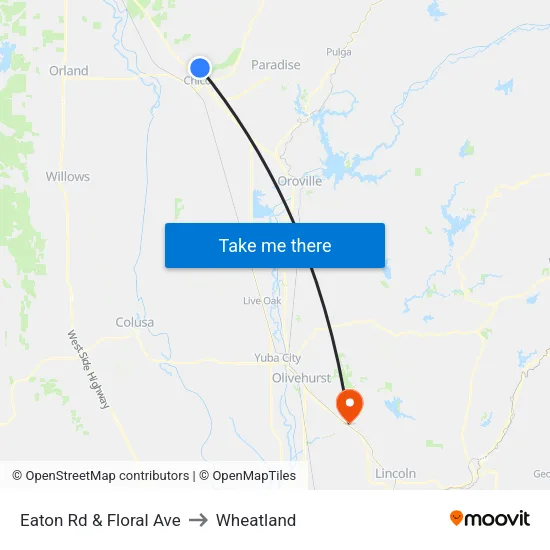 Eaton Rd & Floral Ave to Wheatland map