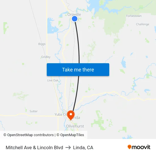 Mitchell Ave & Lincoln Blvd to Linda, CA map