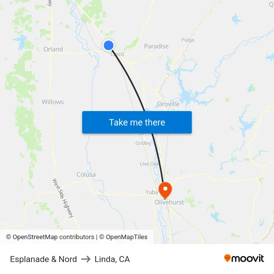 Esplanade & Nord to Linda, CA map