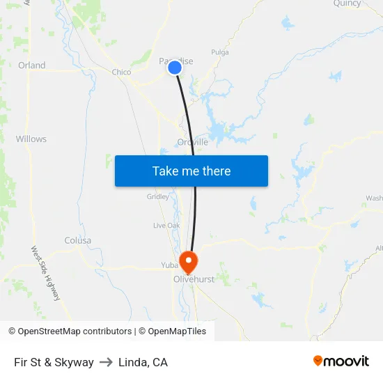 Fir St & Skyway to Linda, CA map