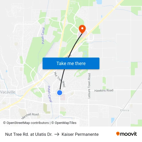 Nut Tree Rd. at Ulatis Dr. to Kaiser Permanente map