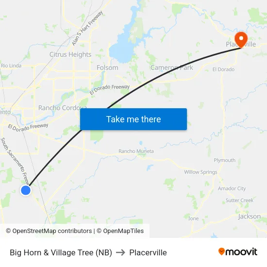 Big Horn & Village Tree (NB) to Placerville map
