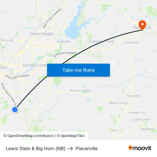 Lewis Stein & Big Horn (NB) to Placerville map