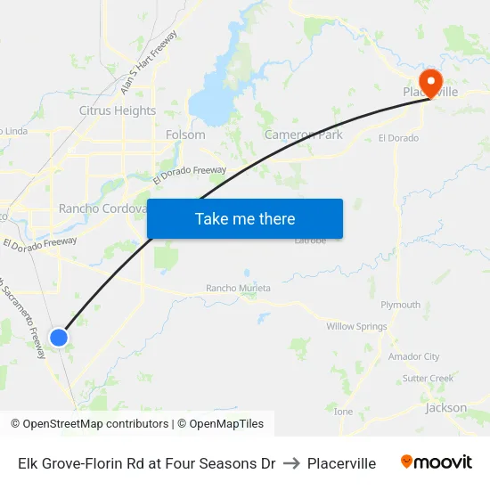 Elk Grove-Florin Rd at Four Seasons Dr to Placerville map