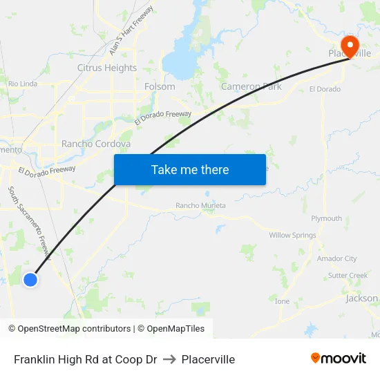 Franklin High Rd at Coop Dr to Placerville map