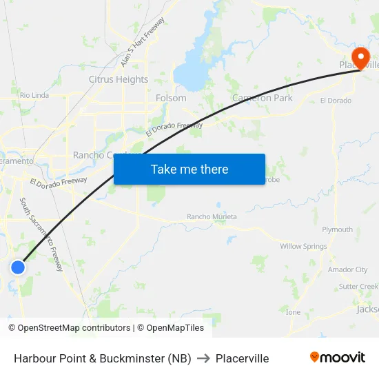 Harbour Point & Buckminster (NB) to Placerville map