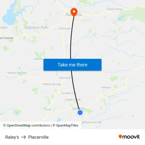 Raley's to Placerville map
