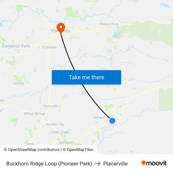 Buckhorn Ridge Loop (Pioneer Park) to Placerville map