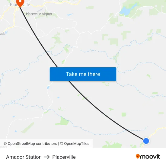 Amador Station to Placerville map