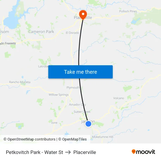 Petkovitch Park - Water St to Placerville map