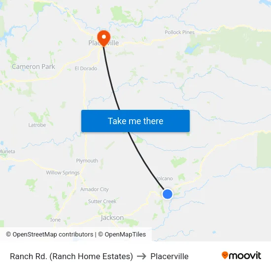 Ranch Rd. (Ranch Home Estates) to Placerville map