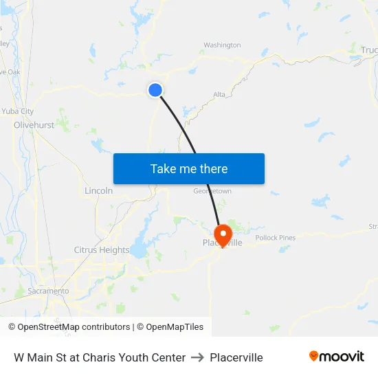 W Main St at Charis Youth Center to Placerville map