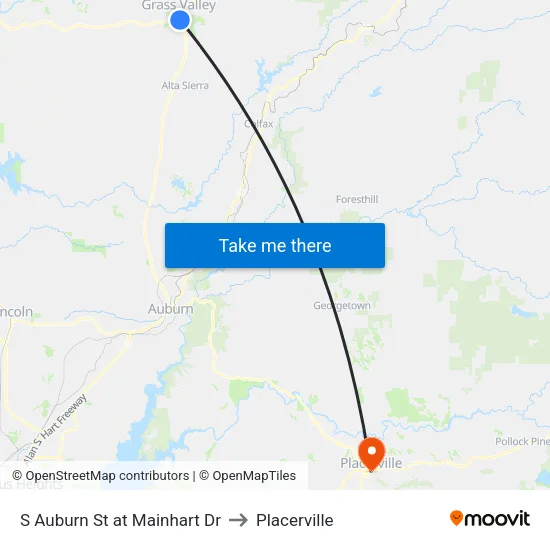 S Auburn St at Mainhart Dr to Placerville map