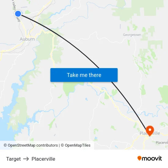 Target to Placerville map