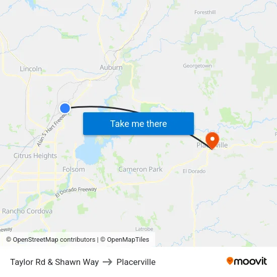 Taylor Rd & Shawn Way to Placerville map