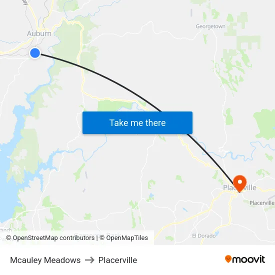 Mcauley Meadows to Placerville map