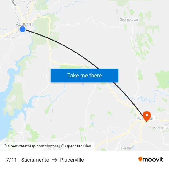 7/11 - Sacramento to Placerville map