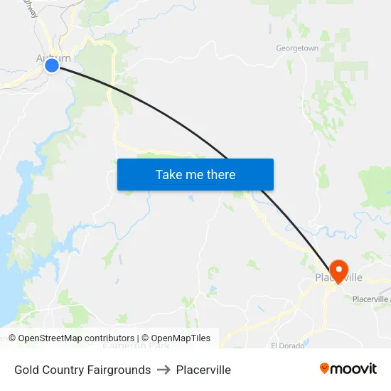 Gold Country Fairgrounds to Placerville map