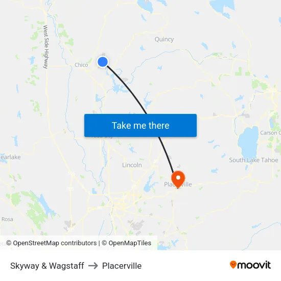 Skyway & Wagstaff to Placerville map