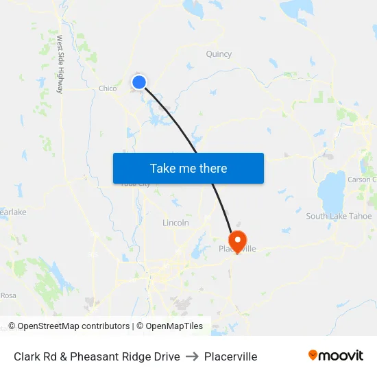 Clark Rd & Pheasant Ridge Drive to Placerville map