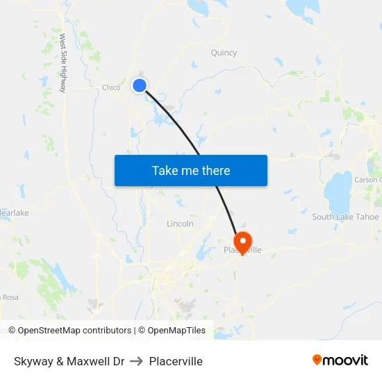 Skyway & Maxwell Dr to Placerville map