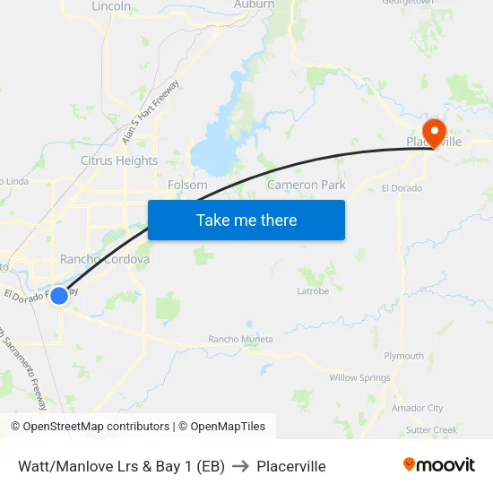 Watt/Manlove Lrs & Bay 1 (EB) to Placerville map
