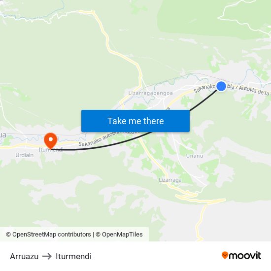 Arruazu to Iturmendi map