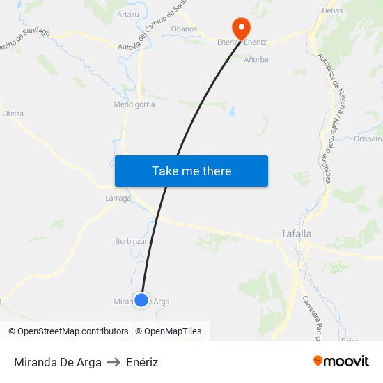 Miranda De Arga to Enériz map