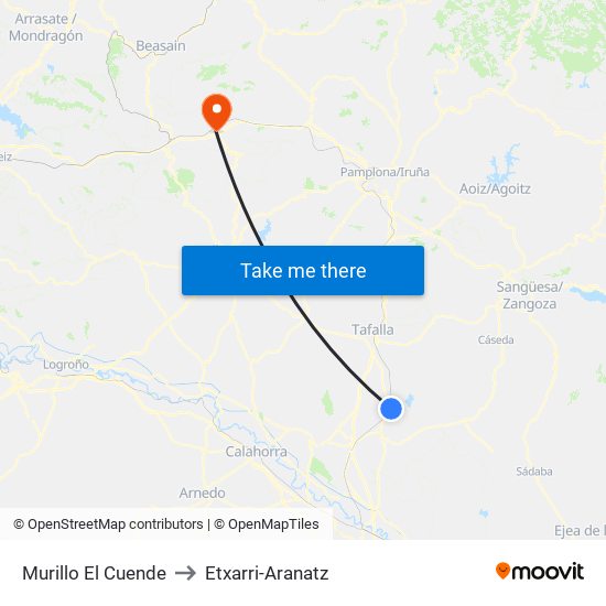 Murillo El Cuende to Etxarri-Aranatz map