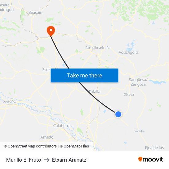 Murillo El Fruto to Etxarri-Aranatz map