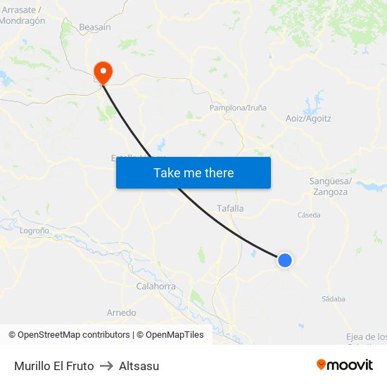 Murillo El Fruto to Altsasu map