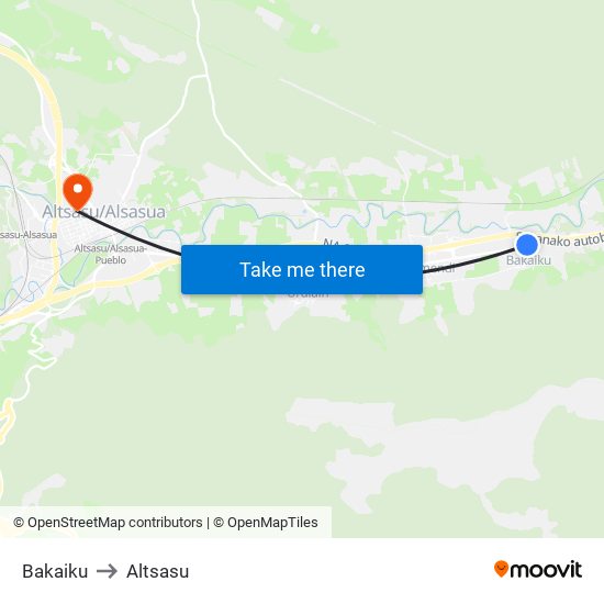 Bakaiku to Altsasu map