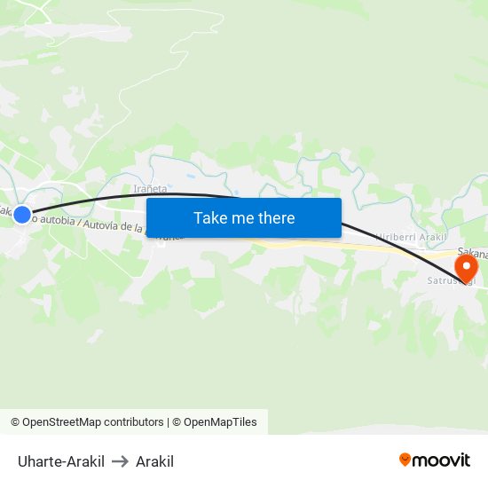 Uharte-Arakil to Arakil map