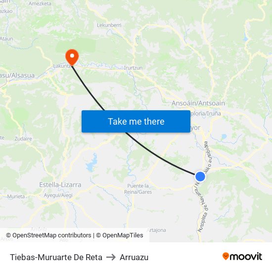 Tiebas-Muruarte De Reta to Arruazu map