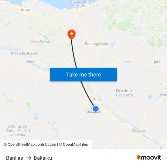 Barillas to Bakaiku map