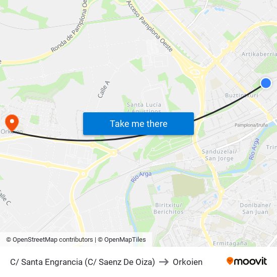 C/ Santa Engrancia (C/ Saenz De Oiza) to Orkoien map