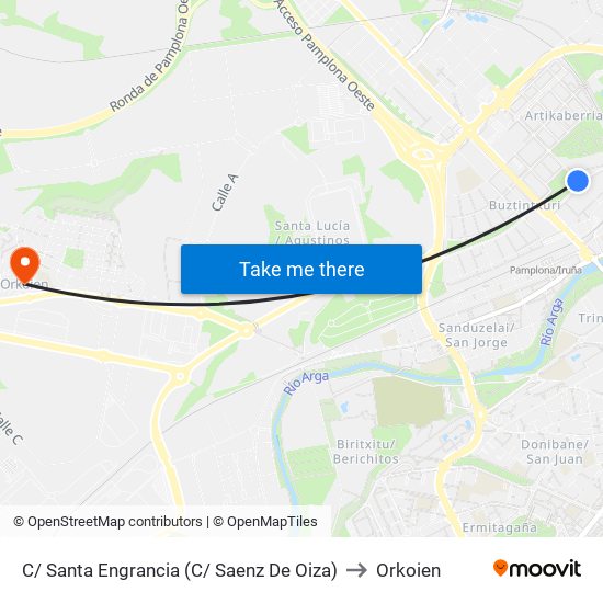 C/ Santa Engrancia (C/ Saenz De Oiza) to Orkoien map