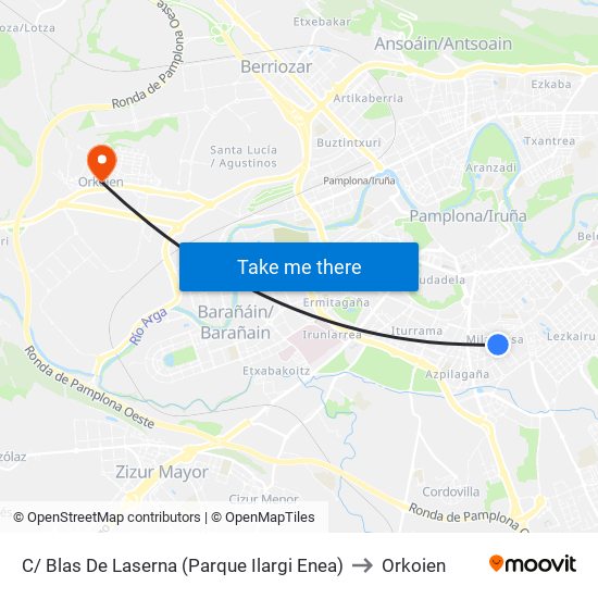 C/ Blas De Laserna (Parque Ilargi Enea) to Orkoien map