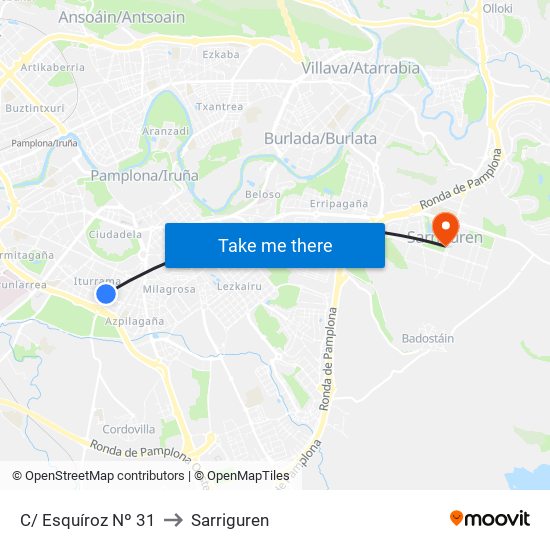 C/ Esquíroz Nº 31 to Sarriguren map